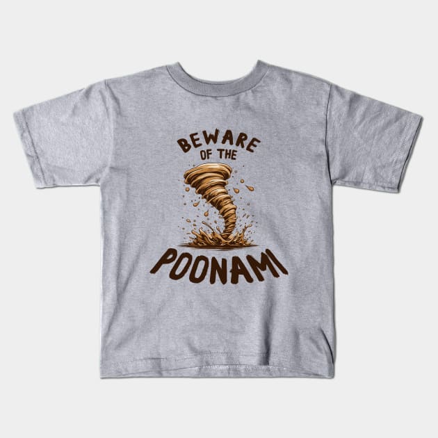 Beware of the Poonami - Smelly Poo Design Kids T-Shirt by TeeHeeFun